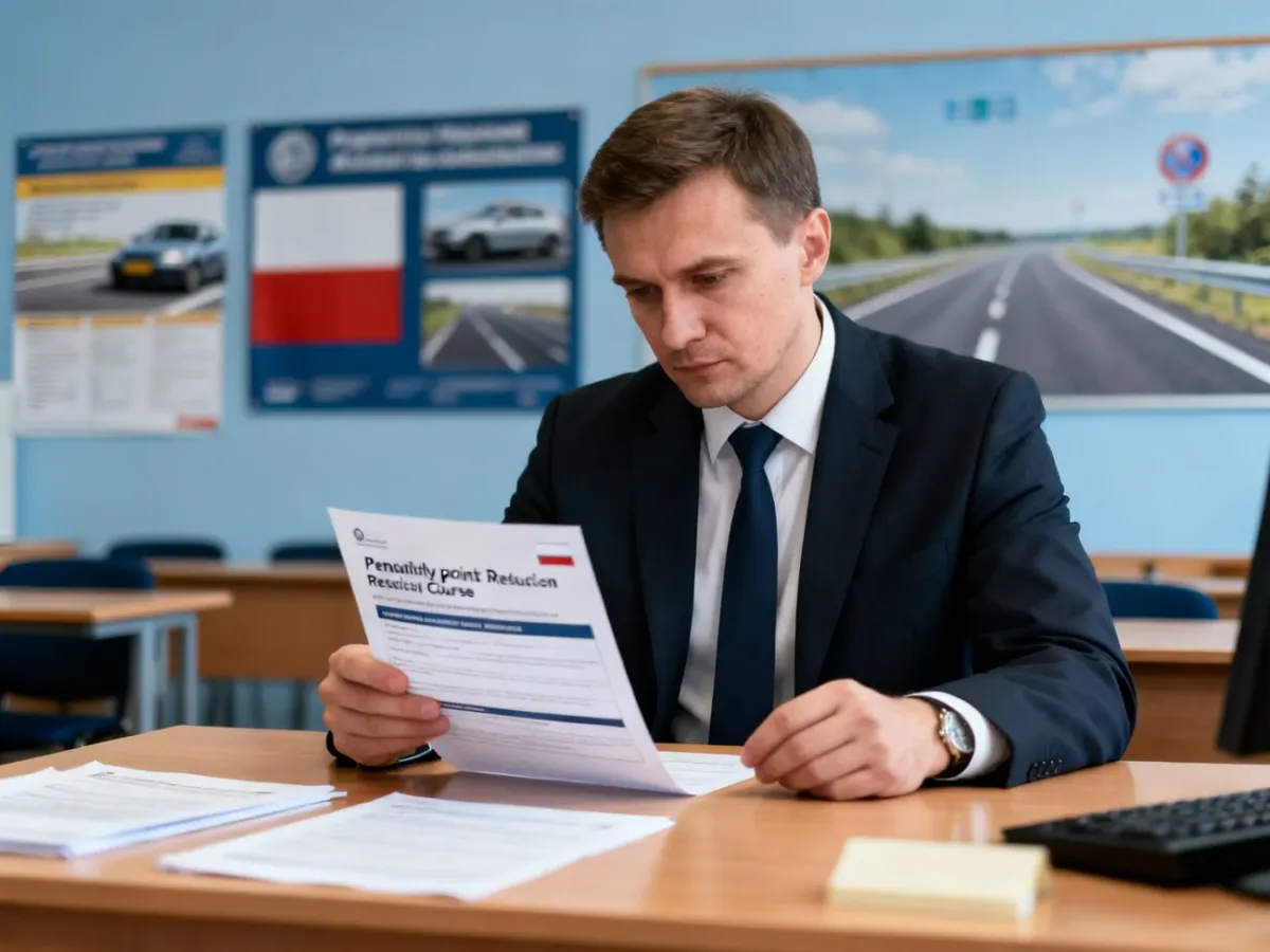 Kierowca sprawdzający informacje przed zapisaniem się na kurs redukujący punkty karne