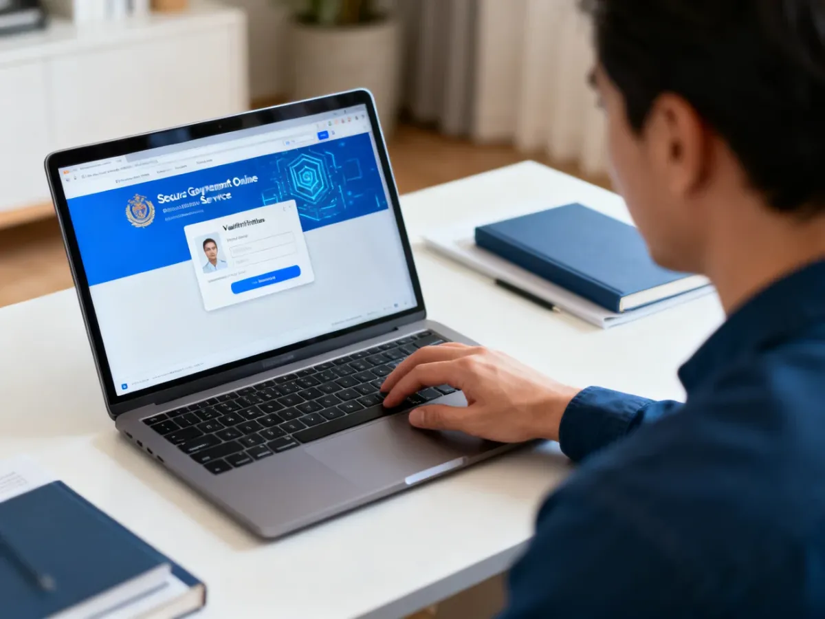 Osoba sprawdzająca online swoje punkty karne na laptopie
