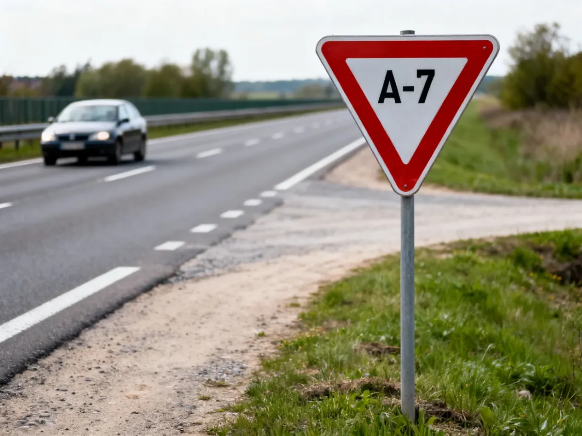Znak A-7 przy drodze podporządkowanej przed skrzyżowaniem
