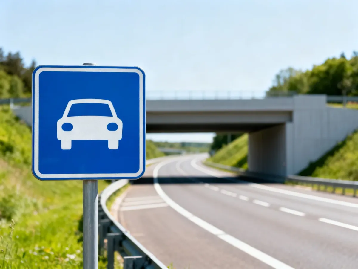 Wjazd na drogę ekspresową ze znakiem D-7