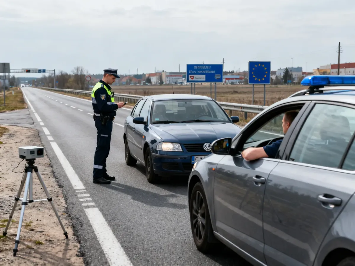Kontrola prędkości na dwukierunkowej drodze jednojezdniowej